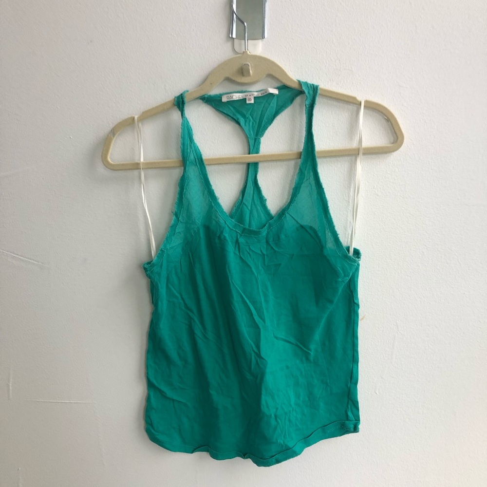 Rachel Roy Green Razorback Tank Top